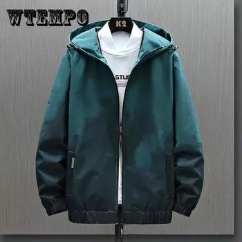 Куртка большого размера с чернильным узором, повседневная ветровка с капюшоном, весеннее водонепроницаемое пальто, удобный топ, обычная мужская XXXXXL темно-зеленого