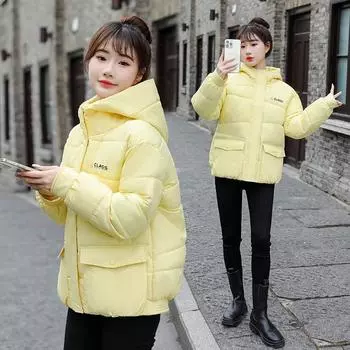 Куртка большого размера, женская зимняя новая студенческая куртка 2023 года, дизайнерская карманная куртка M белый