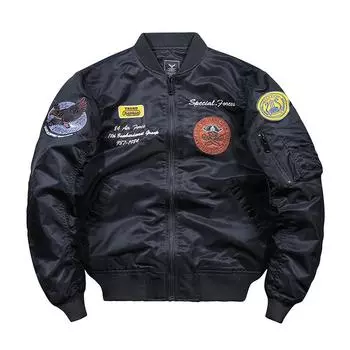 Куртка-бомбардировщик ВВС Мужская вышитая бейсбольная форма плюс куртка размера M