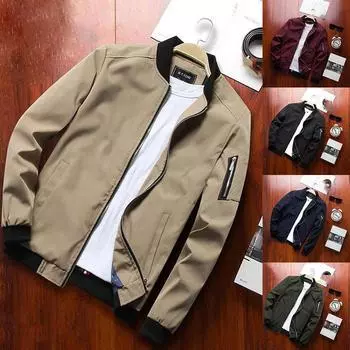 Куртка-бомбер для мужчин, модная повседневная ветровка, куртка, пальто для мужчин, весна-осень, верхняя одежда, приталенная куртка для мужчин, большие размеры XXXXXL чёрный