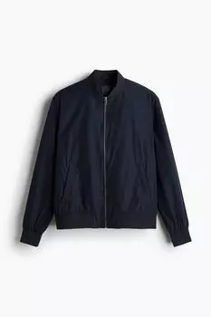 Куртка-бомбер HM Regular Fit Navy Blue