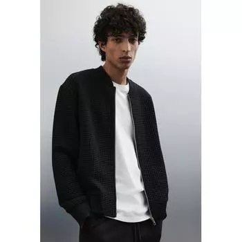 Куртка-бомбер из джерси HM Regular Fit, черная L