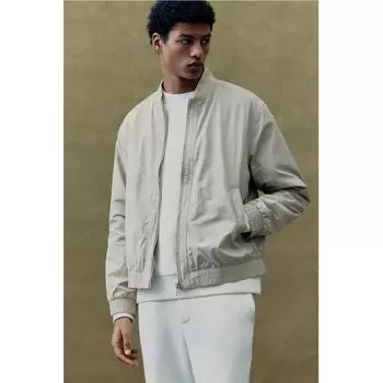 Куртка-бомбер из нейлона HM Regular Fit светло-бежевого цвета XS