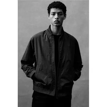 Куртка-бомбер из нейлона HM Regular Fit, темно-серая XS