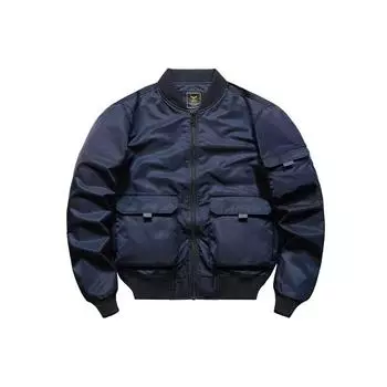 Куртка-бомбер MA1 мужская весенне-осенняя бейсбольная форма однотонная универсальная свободная трехмерная накладная мужская куртка M