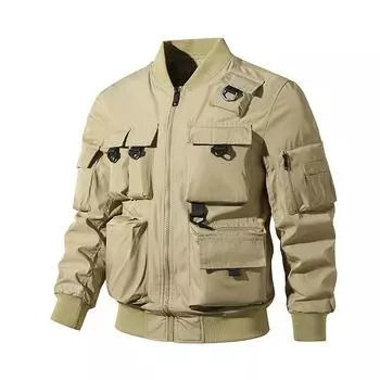 Куртка-бомбер мужская, американская ретро бейсбольная форма, многокарманная рабочая куртка, функциональная куртка, куртка с тремя защитными свойствами для мужчин M