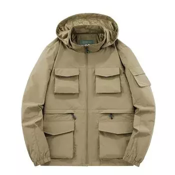 Куртка-бомбер Мужская многофункциональная куртка Американская бейсбольная майка Функциональная куртка с тремя защитными элементами Инструментальный верх M чёрный