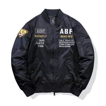 Куртка-бомбер мужская модная повседневная бейсбольная майка весна и осень свободный верх мужское пальто M чёрный