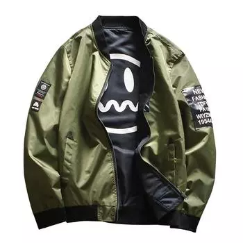 Куртка-бомбер мужская тонкая куртка-бомбер пилот мужская ветровка M чёрный