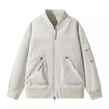 Куртка-бомбер мужская весенне-осенняя модная свободная мужская куртка американская повседневная рабочая одежда бейсбольная куртка S