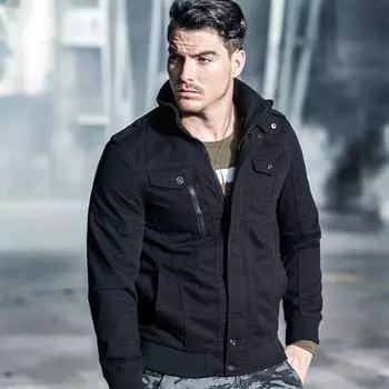 Куртка-бомбер Пилот Мужское пальто M чёрный