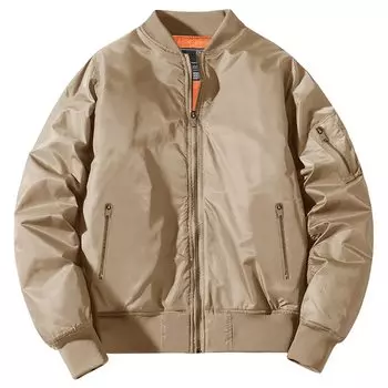 Куртка-бомбер, рабочая одежда, джемпер для холодной погоды, зимняя куртка для стадиона, военная куртка, ветрозащитная спортивная куртка для езды на велосипеде, хаки, M [KEFITEVD] для мужчин хаки