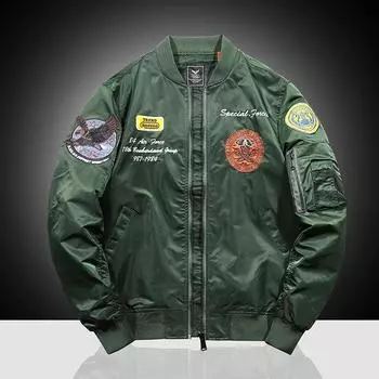 Куртка-бомбер ВВС, мужская бейсбольная куртка с вышивкой, куртка-карго, куртка больших размеров M
