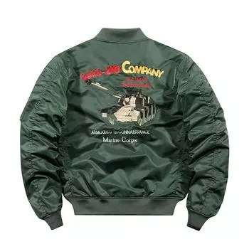 Куртка-бомбер ВВС, мужская майка, бейсбольная форма с вышивкой, куртка большого размера, рабочая куртка M чёрный