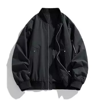Куртка-бомбер весна и осень Свободная повседневная куртка весна и осень Американская модная бейсбольная куртка M