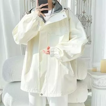 Куртка Charge Jacket Одежда мужская, весна и осень, новая спортивная куртка с капюшоном для мужчин, повседневная ветрозащитная мужская одежда M чёрный