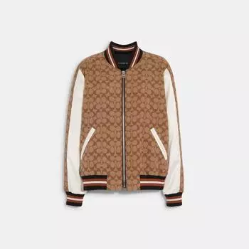 Куртка Coach Signature Souvenir цвета хаки мульти