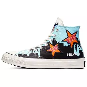 Куртка Converse Chinatown Market x Chuck 70 High Lakers Championship Кроссовки унисекс Синие у бассейна Черные 171242C 37