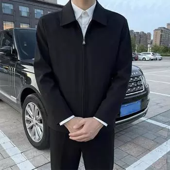 Куртка деловая повседневная на молнии мужская облегающая верхняя одежда Cadre Senior Красивый весна и осень M