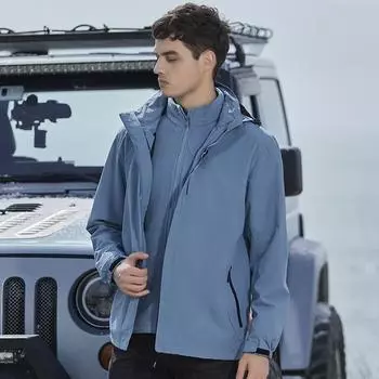 Куртка для активного отдыха для мужчин и женщин, комплект из трех частей, съемный, бархатный, утолщенный, водонепроницаемый, дышащий, альпинистская куртка, с возможностью печати M