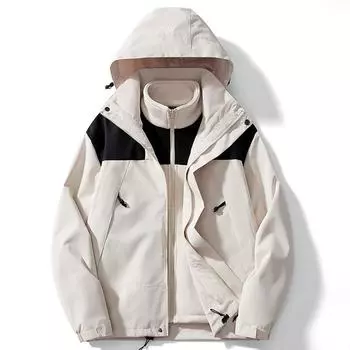 Куртка для активного отдыха на открытом воздухе, мужская, осенне-зимняя, модная, три в одном, съемная, водонепроницаемая, теплая, мужская, куртка для альпинизма, женская XS