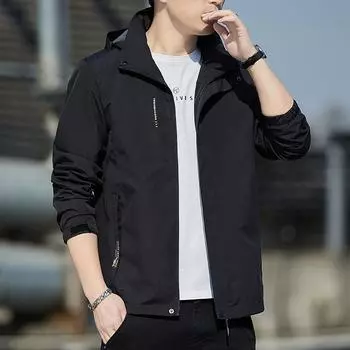 Куртка для активного отдыха на весну и осень, мужская ветрозащитная теплая водонепроницаемая куртка со съемным капюшоном M