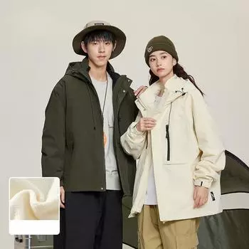 Куртка для активного отдыха три в одном, съемная осенне-зимняя вельветовая флисовая подкладка, куртка для альпинизма для мужчин и женщин, повседневная куртка M