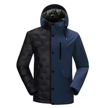 Куртка для активного отдыха Три в одном с пуховой подкладкой 90% белого утиного пуха Водонепроницаемая ветрозащитная дышащая деловая мужская альпинистская кемпинговая XS