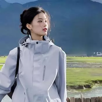 Куртка для активного отдыха в парном стиле, женская, комплект из трех частей, съемная, ветрозащитная, водонепроницаемая, теплая, для альпинизма и походов S