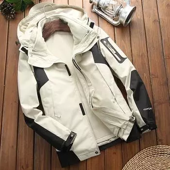 Куртка для активного отдыха, ветрозащитная, водонепроницаемая, съемная, большого размера, комплект из двух предметов 6XL