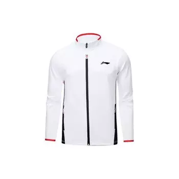 Куртка для бадминтона Li Ning Color Block с воротником-стойкой и застежкой-молнией, мужская, белая AWDUA89-2 M