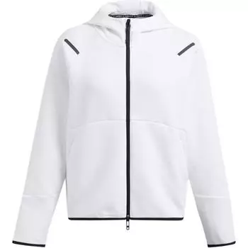 Куртка для бега Under Armour Unstoppable UA с капюшоном и молнией, с длинным рукавом, дышащая, женская, белая 1379842-100 XL