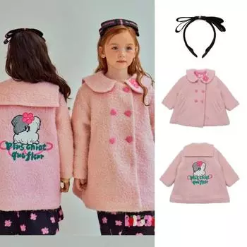 Куртка для девочек 2024 года, зимняя новая розовая принтованная модная одежда для девочек из хлопка, теплая стеганая толстовка из чистого хлопка, детская одежда 90 коричневый