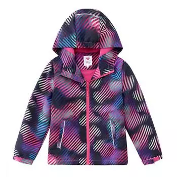 Куртка для девочек, осенняя ветровка, куртки с капюшоном, детская куртка из софтшелла, водонепроницаемое ветрозащитное флисовое пальто, верхняя одежда 110 фиолетовый