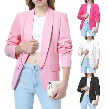 Куртка для девочек - стильное пальто с лацканами Notch 6-12 лет 120 чёрный