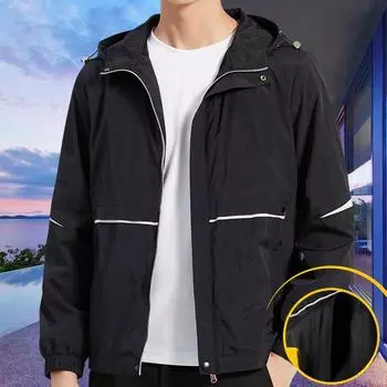 Куртка для гор, мужская, с капюшоном, свободная, повседневная, осенняя, функциональная, ветровка, верхняя часть M хаки