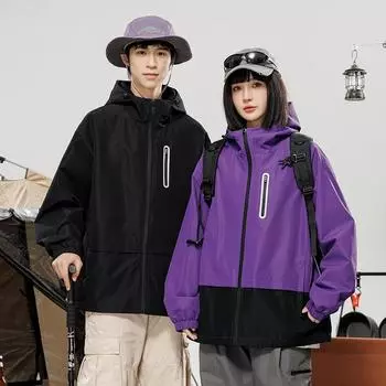 Куртка для горного туризма, мужская и женская одежда для альпинизма, осенняя свободная куртка с капюшоном для пары, куртка M