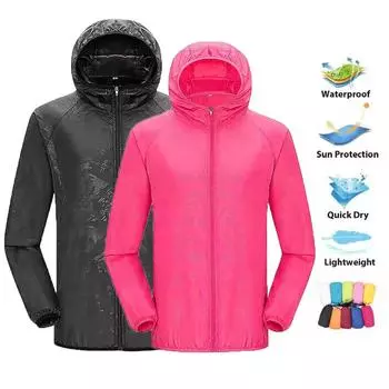 Куртка для кемпинга Летняя мужская женская ветровка Мужская куртка Походная одежда для скалолазания Защита от солнца M чёрный