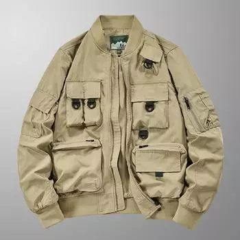 Куртка для летчиков Tooling, мужская весенне-осенняя пилотская бейсбольная форма, большой размер, костюм Pie Overcome Locomotive для мужчин M чёрный