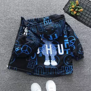 Куртка для мальчиков, новинка 2024 года, детская спортивная куртка среднего и большого размера, повседневная ветровка, бейсбольные топы для мальчиков 90 темно-синий