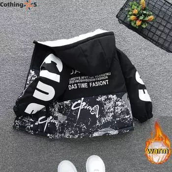 Куртка для мальчиков осень и зима новая зимняя утепленная хлопковая одежда для девочек хлопковая одежда 90