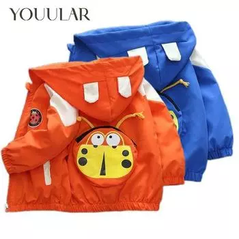 Куртка для мальчиков, осенняя одежда, детское пальто на молнии с капюшоном и длинными рукавами, верхняя одежда, детская одежда, унисекс для малышей 80