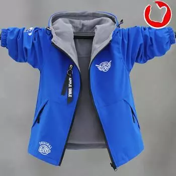 Куртка для мальчиков с утолщенной подкладкой с двух сторон, зимняя теплая ветрозащитная водонепроницаемая куртка 180