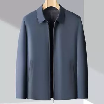 Куртка для мужчин среднего возраста, весна и осень, новый стиль, повседневная, свободная, с лацканами, для руководящих кадров, тонкий верх для папы 170