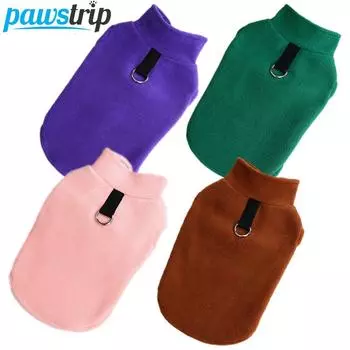 Куртка для собак с D-образным кольцом, мягкая флисовая одежда для маленьких собак, чихуахуа, французский бульдог, мопс, пальто, одежда для щенков S зелёный