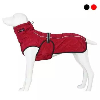 Куртка для собак, водонепроницаемая одежда для собак, жилет, зимняя теплая хлопковая одежда для собак больших и средних размеров, лабрадор, красный, черный XS