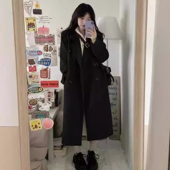 Куртка для женщин и невысоких мужчин, новое осенне-зимнее высококачественное зимнее шерстяное пальто в корейском стиле Хепберн M
