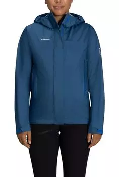 Куртка-дождевик с капюшоном Microlayer Hardshell, азиатская посадка Microlayer HS Hooded Jacket AF Женская deep ice [Mammut] 2.0 Женская / 2.0 1010-28661