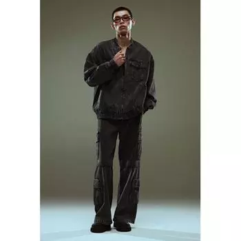 Куртка джинсовая свободного покроя HM Dark Denim Grey S