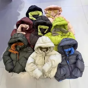 Куртка Fried Street Down женская короткая утолщенная белая куртка на утином пуху 2024 года, зимняя новая контрастная куртка average size серый